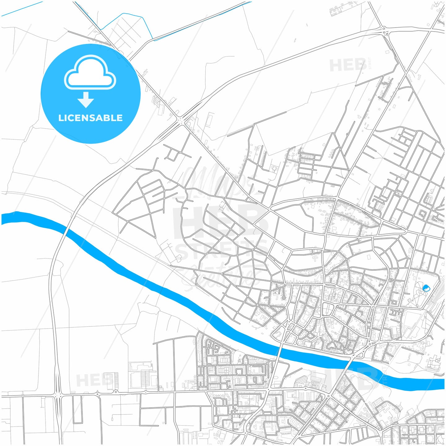 Satu Mare, Satu Mare, Romania, city map with high quality roads.