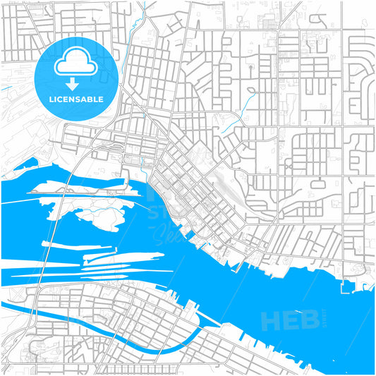 Sault Ste. Marie, Ontario, Canada, city map with high quality roads.