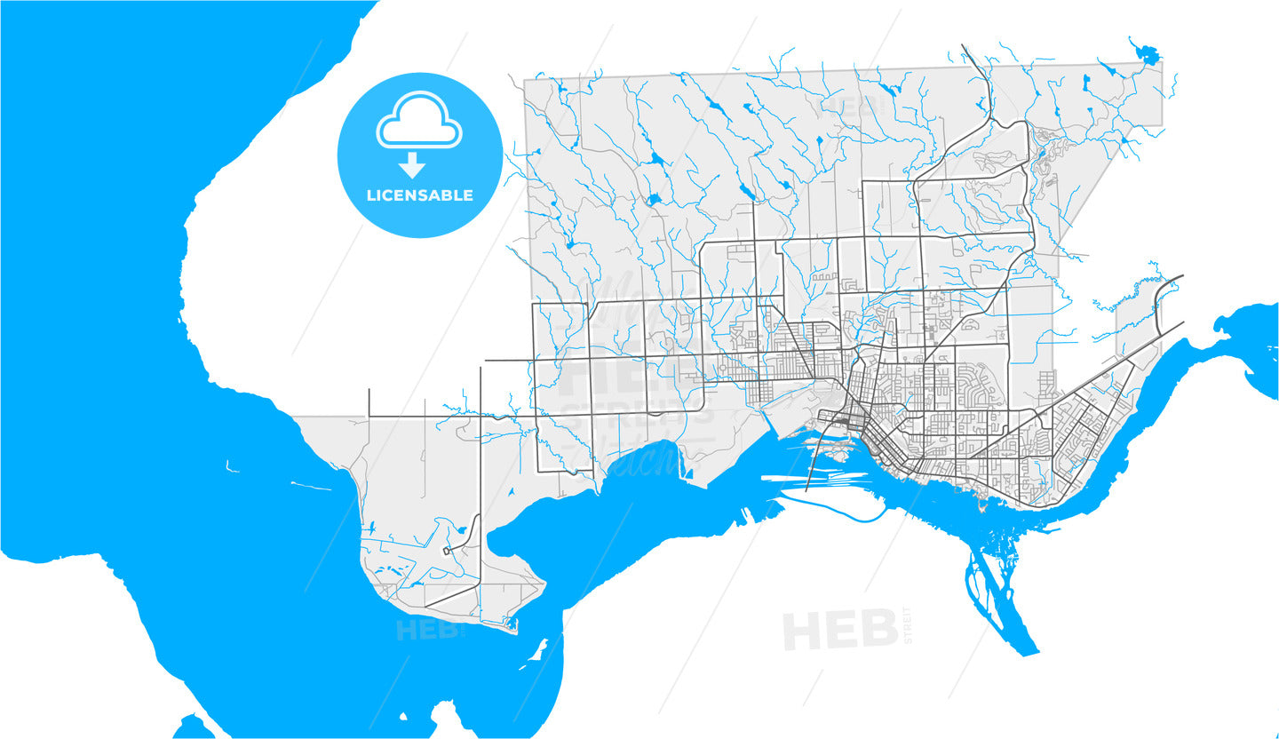 Sault Ste. Marie, Ontario, Canada, high quality vector map