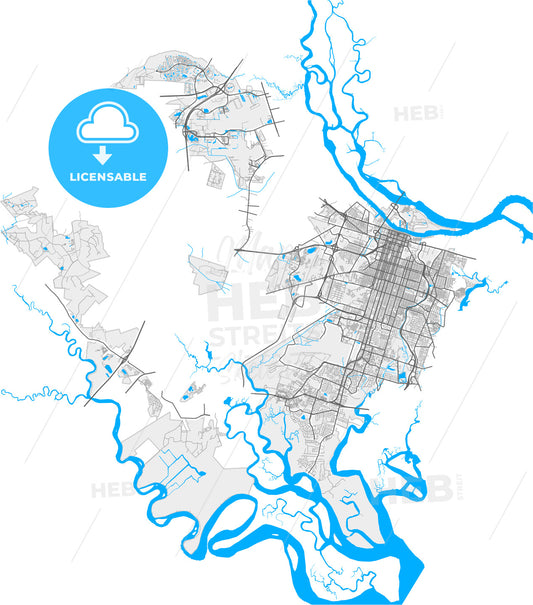 Savannah, Georgia, United States, high quality vector map
