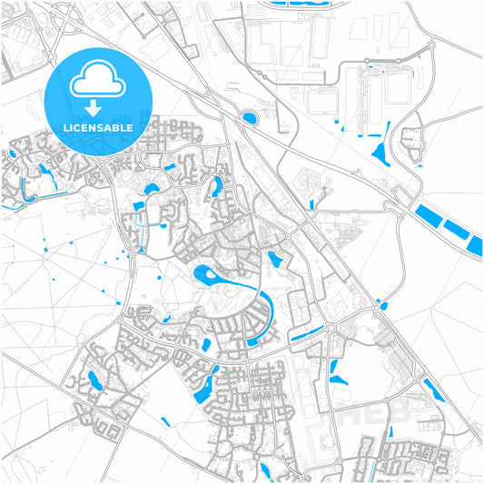 Savigny-le-Temple, Seine-et-Marne, France, city map with high quality roads.