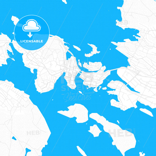 Savonlinna, Finland PDF vector map with water in focus