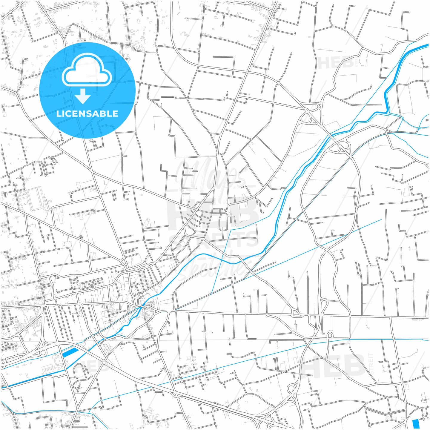 Scafati, Campania, Italy, city map with high quality roads.