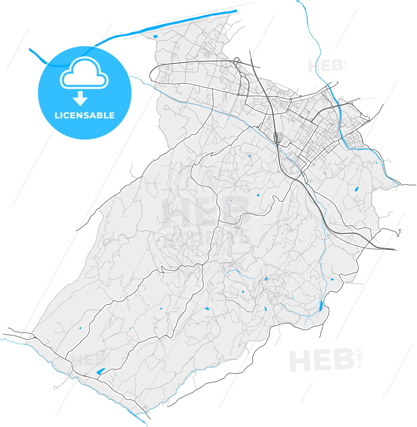 Scandicci, Tuscany, Italy, high quality vector map