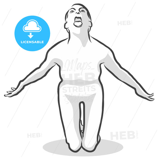 Scary Ghost Boo Simhasana Yoga Pose – instant download