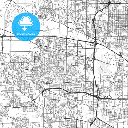 Schaumburg, Illinois - Area Map - Light