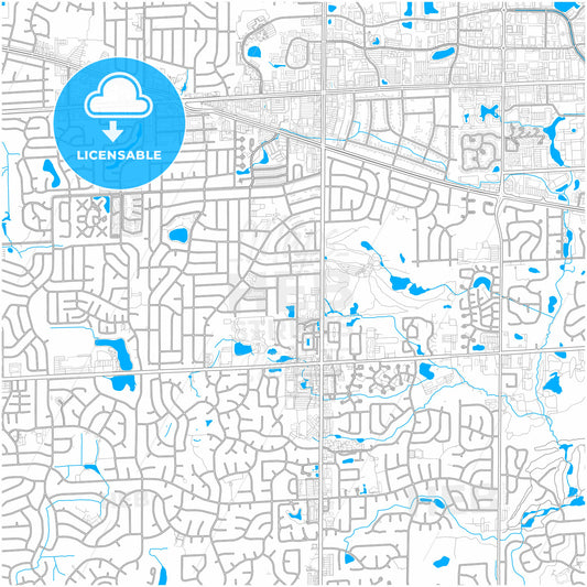 Schaumburg, Illinois, United States, city map with high quality roads.