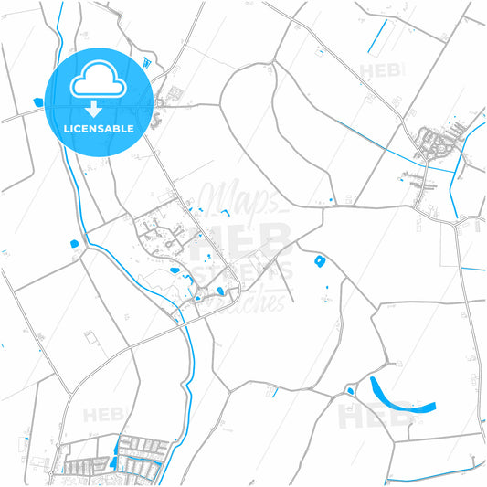 Schouwen-Duiveland, Zeeland, Netherlands, city map with high quality roads.