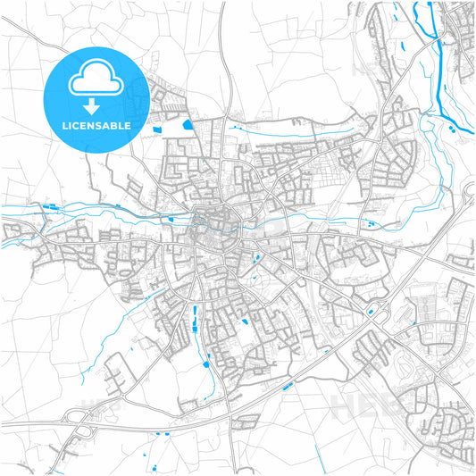 Schwabach, Bavaria, Germany, city map with high quality roads.