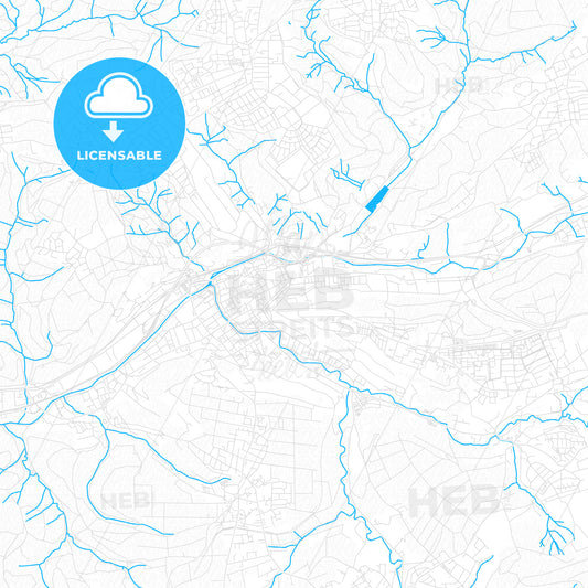 Schwabisch Gmund, Germany PDF vector map with water in focus