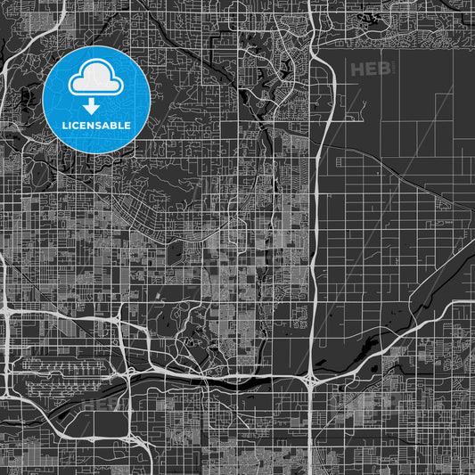 Scottsdale, Arizona - Area Map - Dark