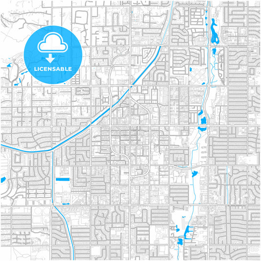 Scottsdale, Arizona, United States, city map with high quality roads.