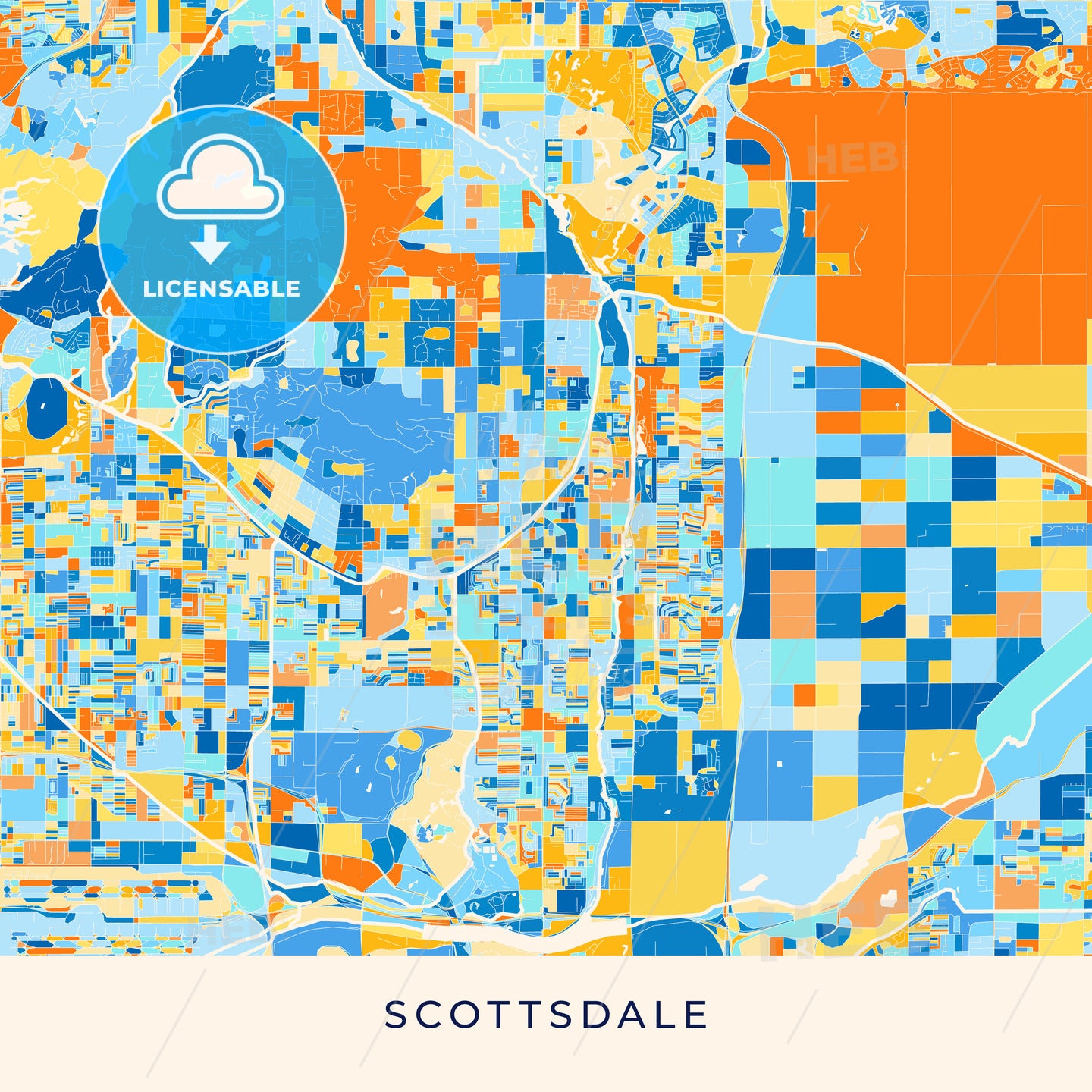 Scottsdale colorful map poster template