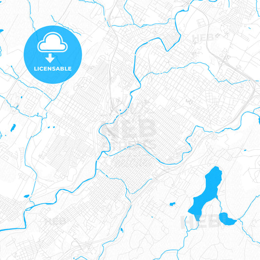 Scranton, Pennsylvania, United States, PDF vector map with water in focus
