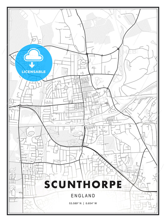 Scunthorpe, England, Modern Print Template in Various Formats - HEBSTREITS Sketches