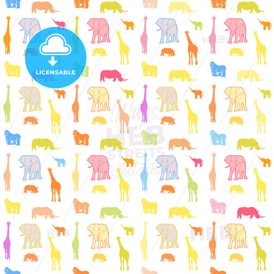 Seamless bright wild animals pattern – instant download