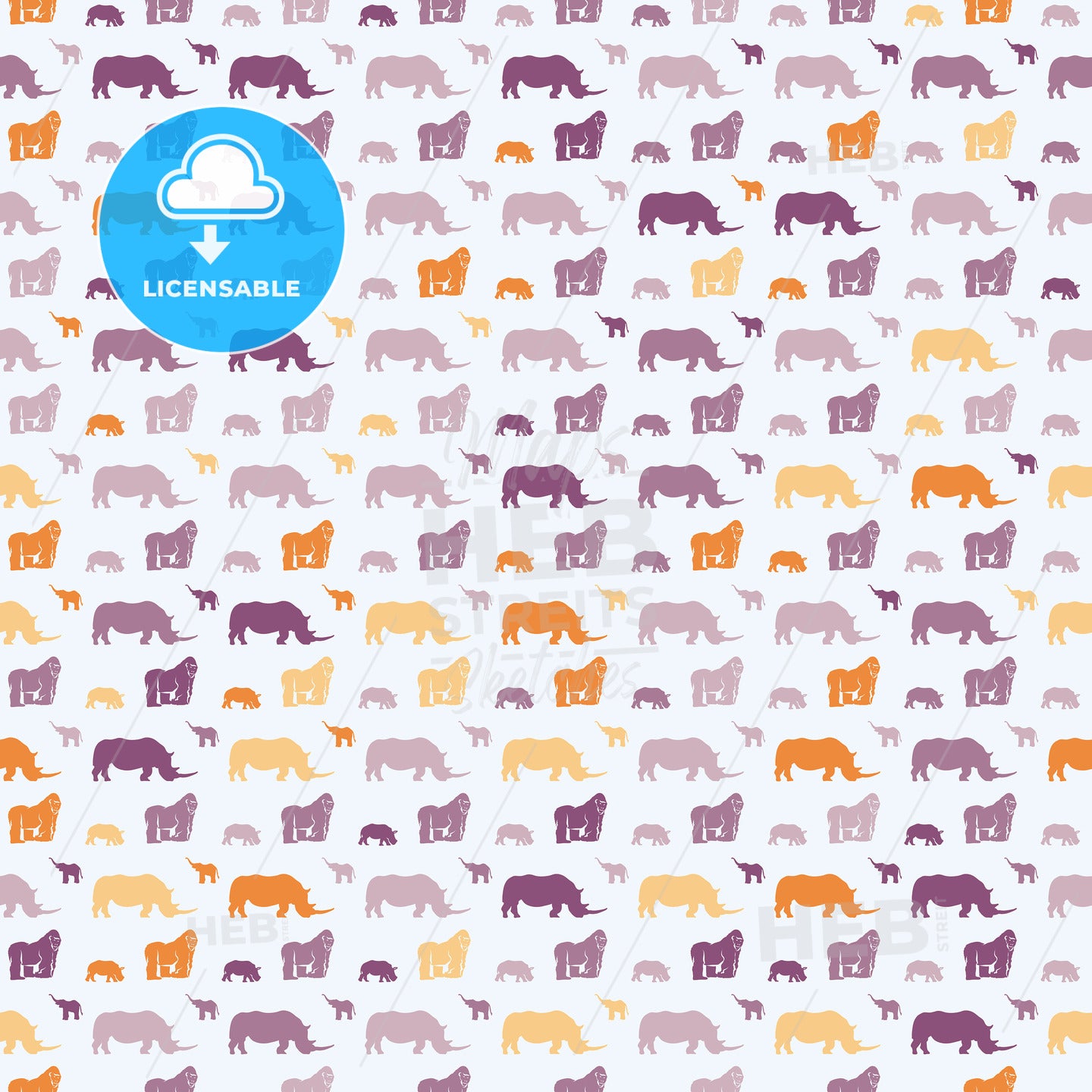 Seamless safari animals for kids wall art pattern – instant download