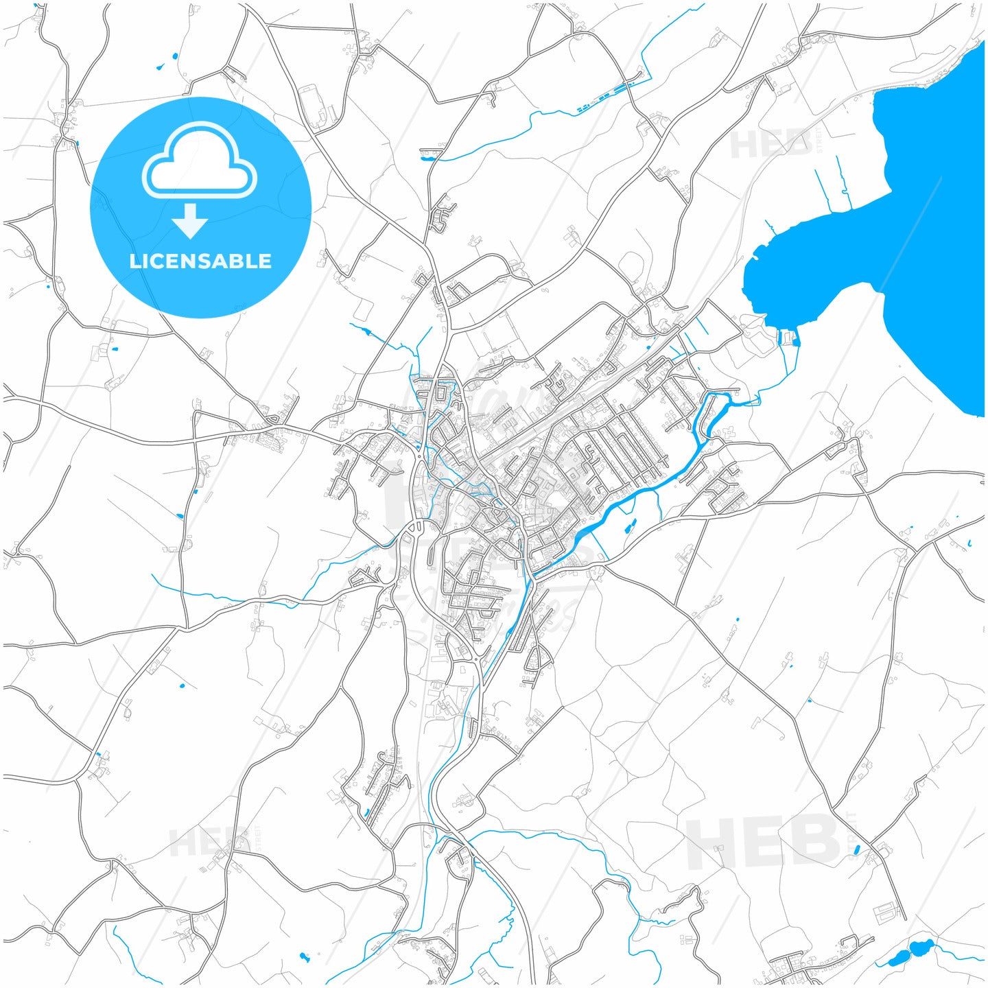 Seekirchen am Wallersee, Salzburg, Austria, city map with high quality roads.