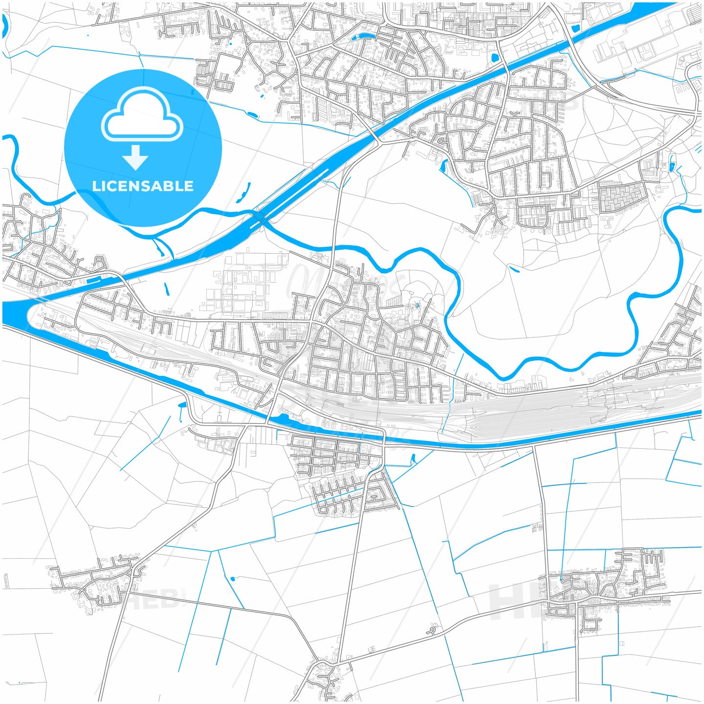 Seelze, Lower Saxony, Germany, city map with high quality roads.