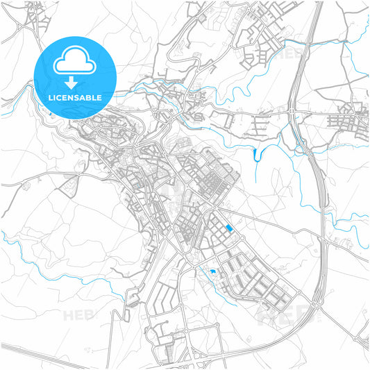 Segovia, Spain, city map with high quality roads.