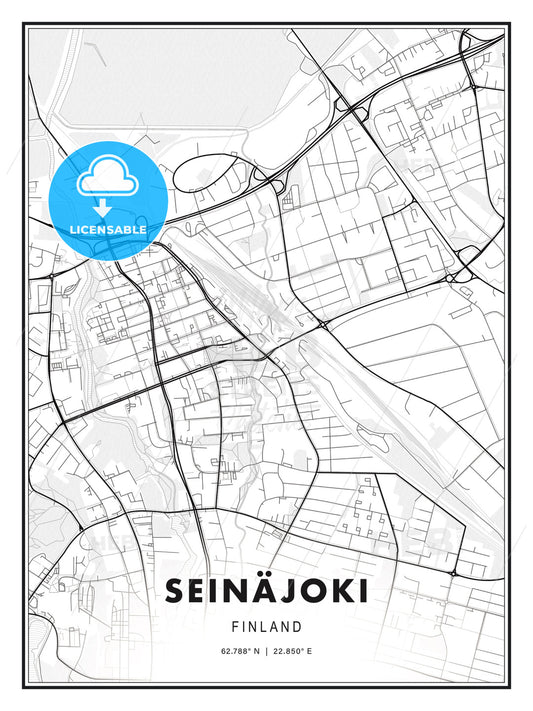 Seinäjoki, Finland, Modern Print Template in Various Formats - HEBSTREITS Sketches
