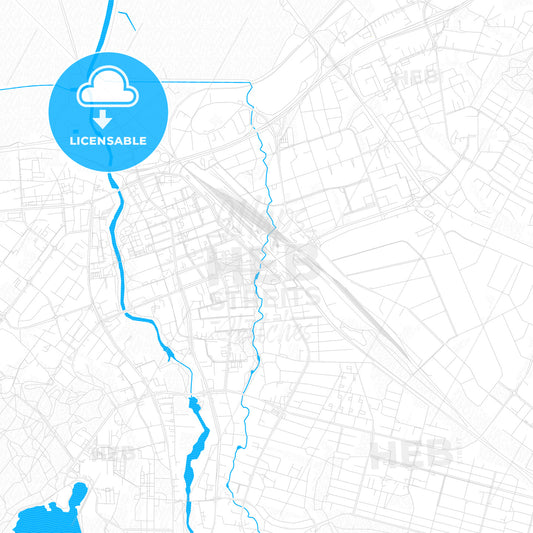 Seinäjoki, Finland PDF vector map with water in focus