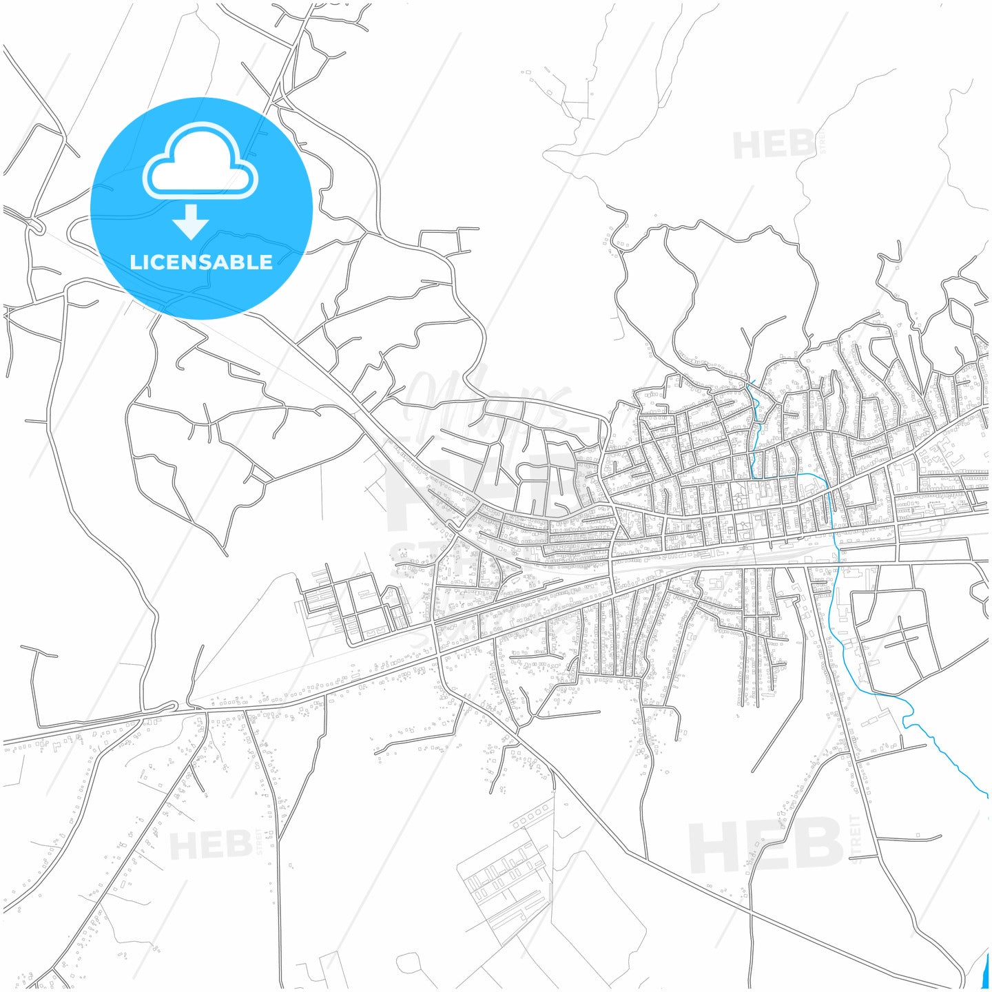 Senaki, Samegrelo-Zemo Svaneti, Georgia, city map with high quality roads.