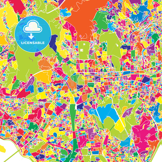 Seoul, Korea, South, colorful vector map