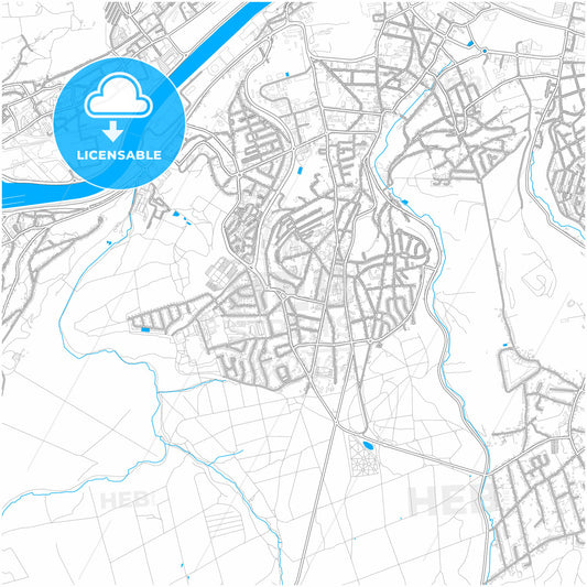 Seraing, Liège, Belgium, city map with high quality roads.