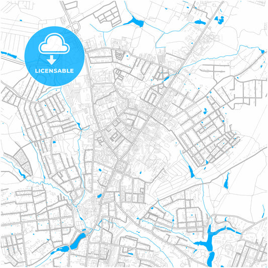 Sergiyev Posad, Moscow Oblast, Russia, city map with high quality roads.