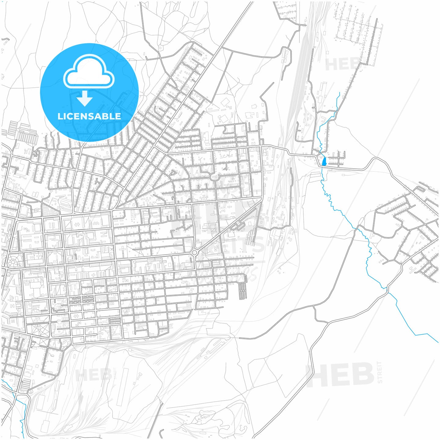 Serov, Sverdlovsk Oblast, Russia, city map with high quality roads.