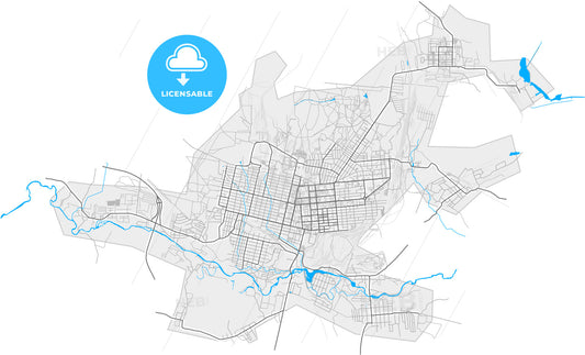 Serov, Sverdlovsk Oblast, Russia, high quality vector map