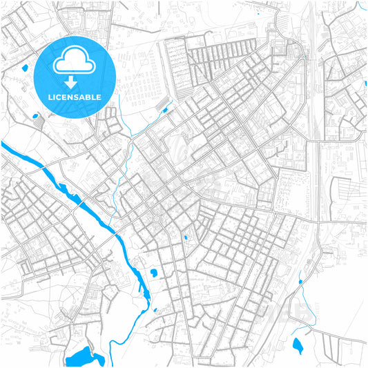 Serpukhov, Moscow Oblast, Russia, city map with high quality roads.