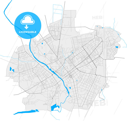 Serpukhov, Moscow Oblast, Russia, high quality vector map