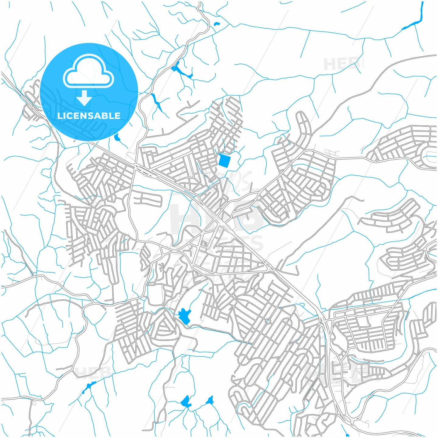 Serra, Brazil, city map with high quality roads.