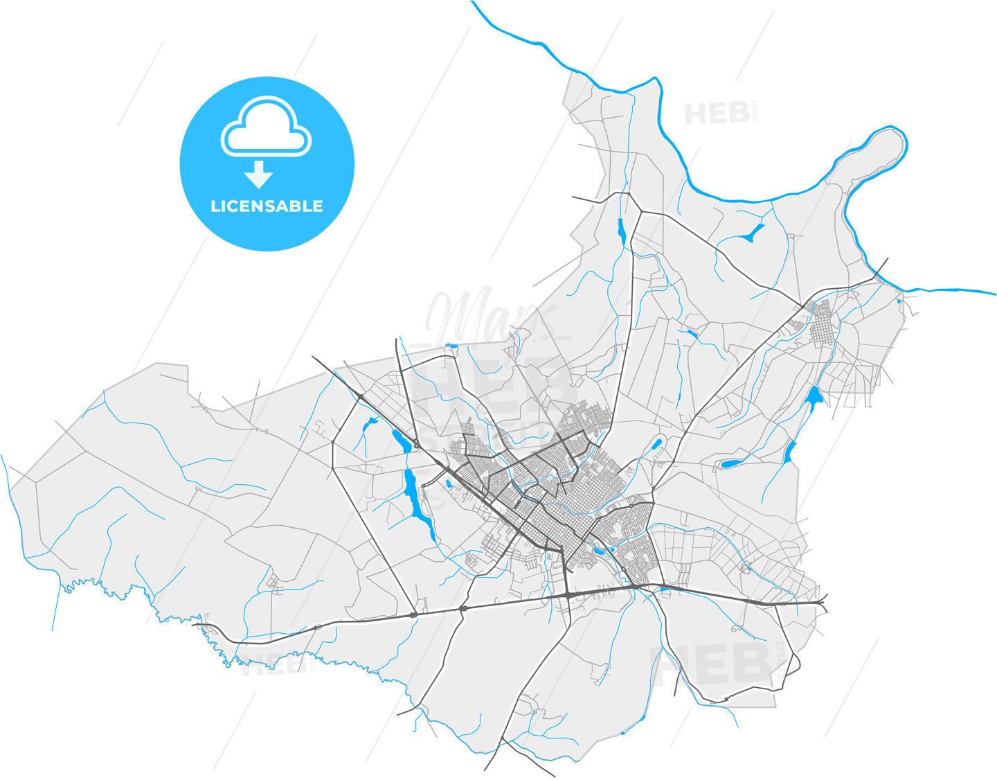 Sertaozinho, Brazil, high quality vector map