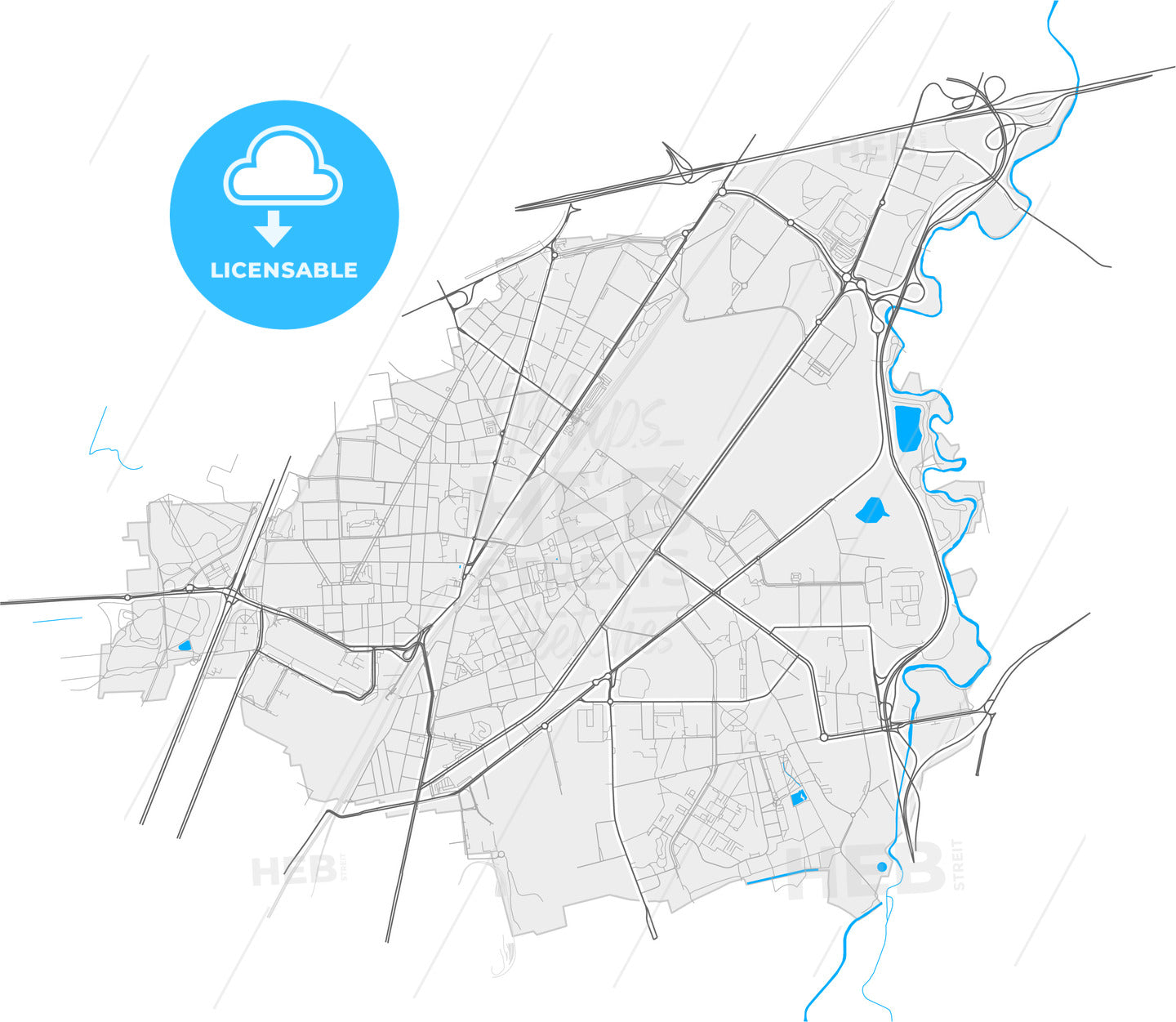 Sesto San Giovanni, Lombardy, Italy, high quality vector map