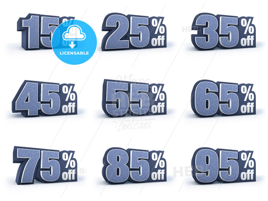 Set of Discount price signs, in 9 variations isolated on white background – instant download