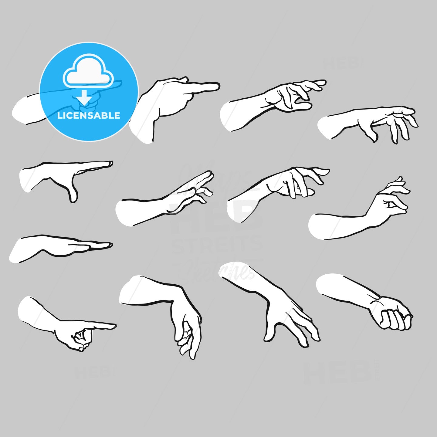 Set of Hands Pointing – instant download