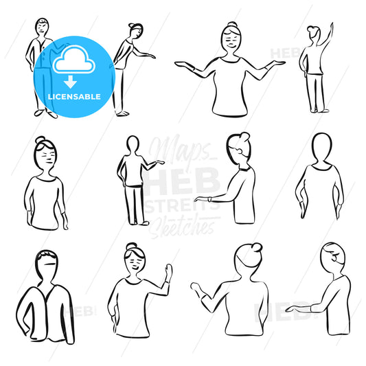 Set of Teaching Woman Poses – instant download
