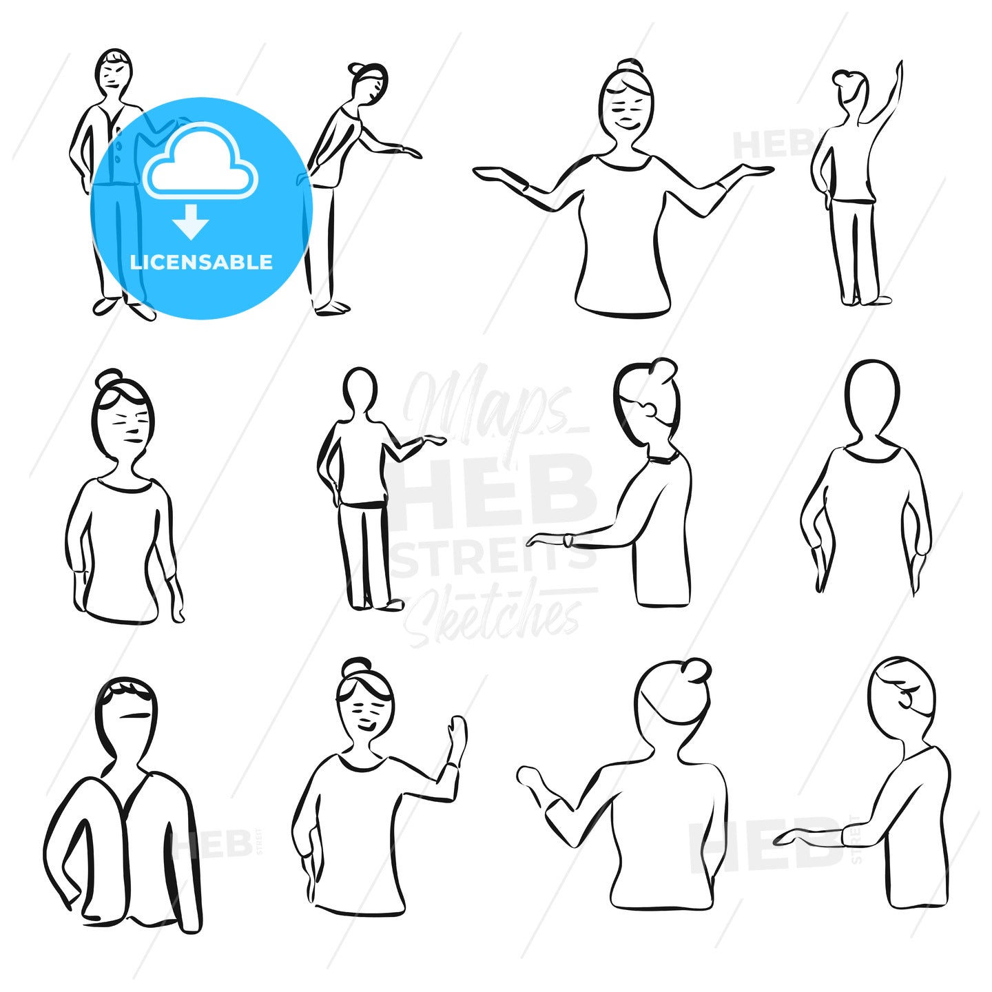 Set of Teaching Woman Poses – instant download