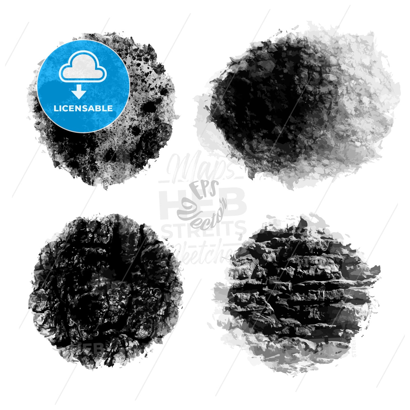 Set Of Wall Pattern, Black Painted – HEBSTREITS