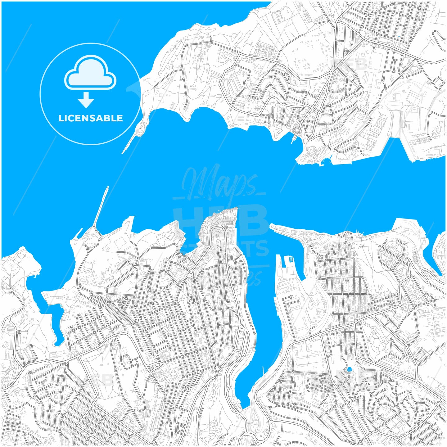 Sevastopol, Sevastopol, Ukraine, city map with high quality roads.