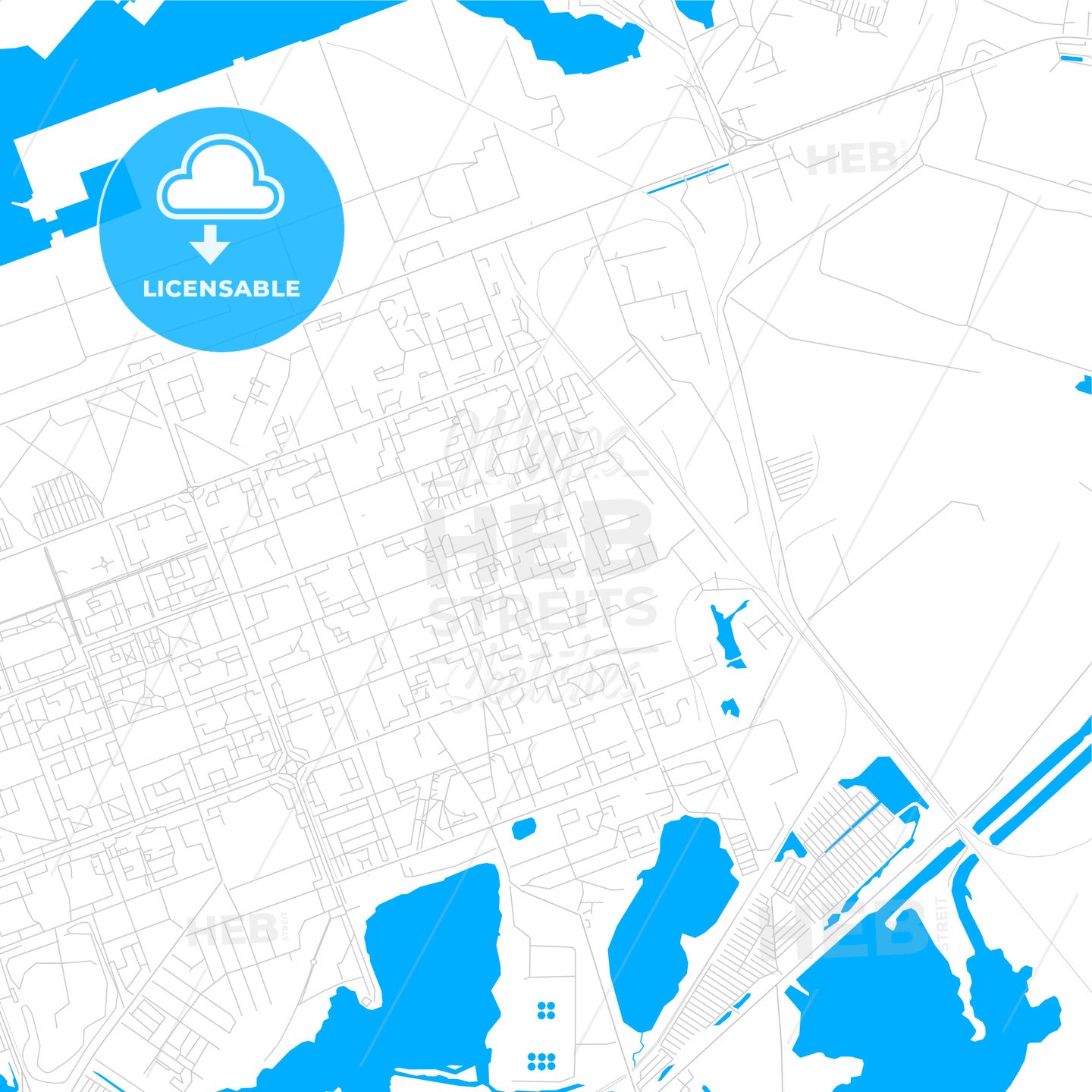 Severodvinsk, Russia bright two-toned vector map