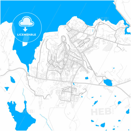 Severomorsk, Murmansk Oblast, Russia, city map with high quality roads.