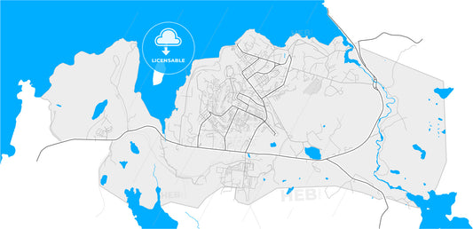 Severomorsk, Murmansk Oblast, Russia, high quality vector map