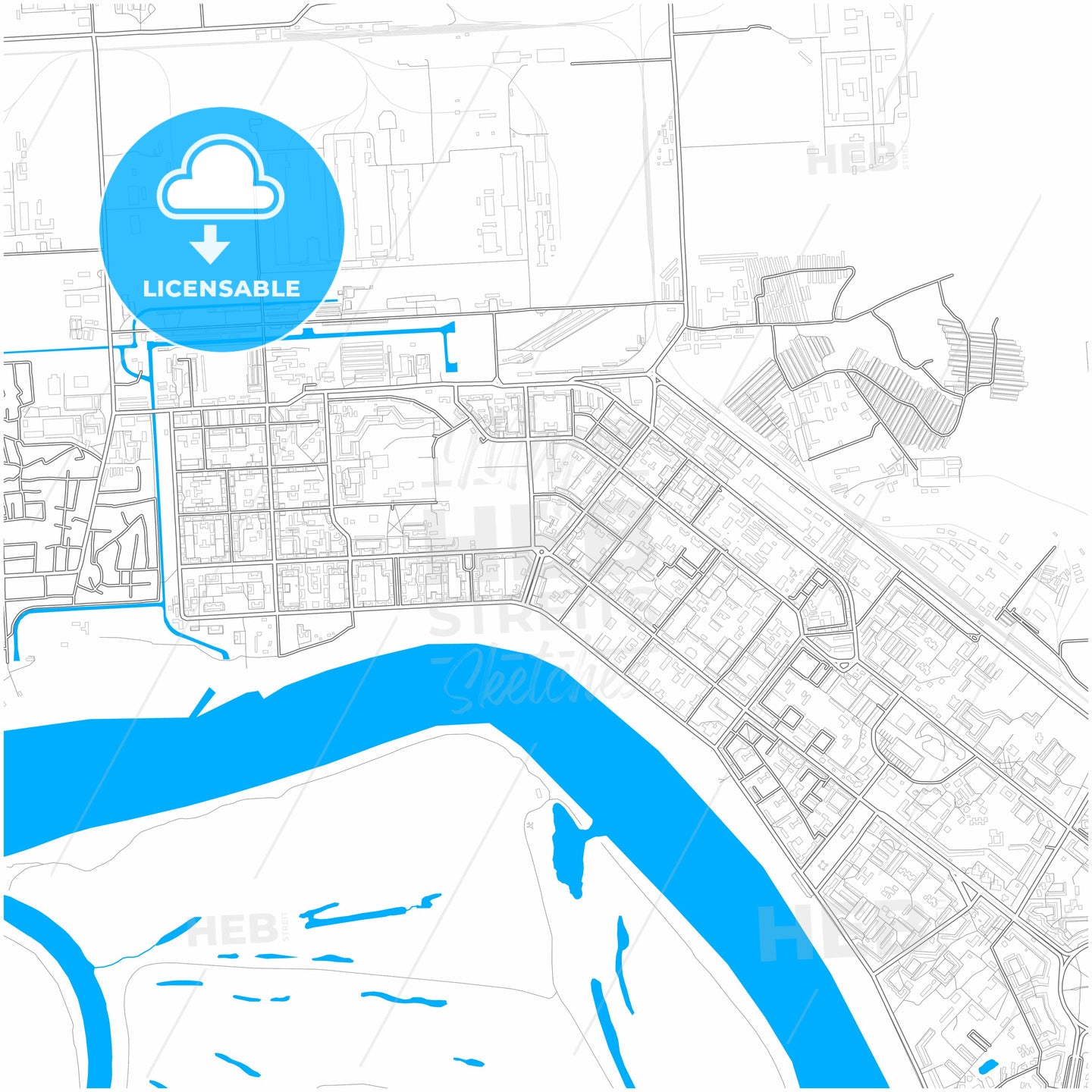 Seversk, Tomsk Oblast, Russia, city map with high quality roads.