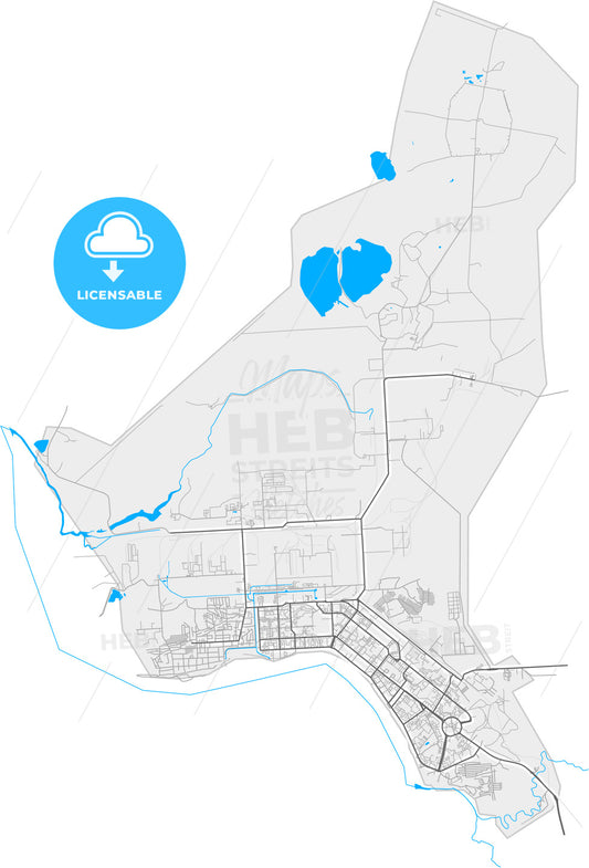 Seversk, Tomsk Oblast, Russia, high quality vector map