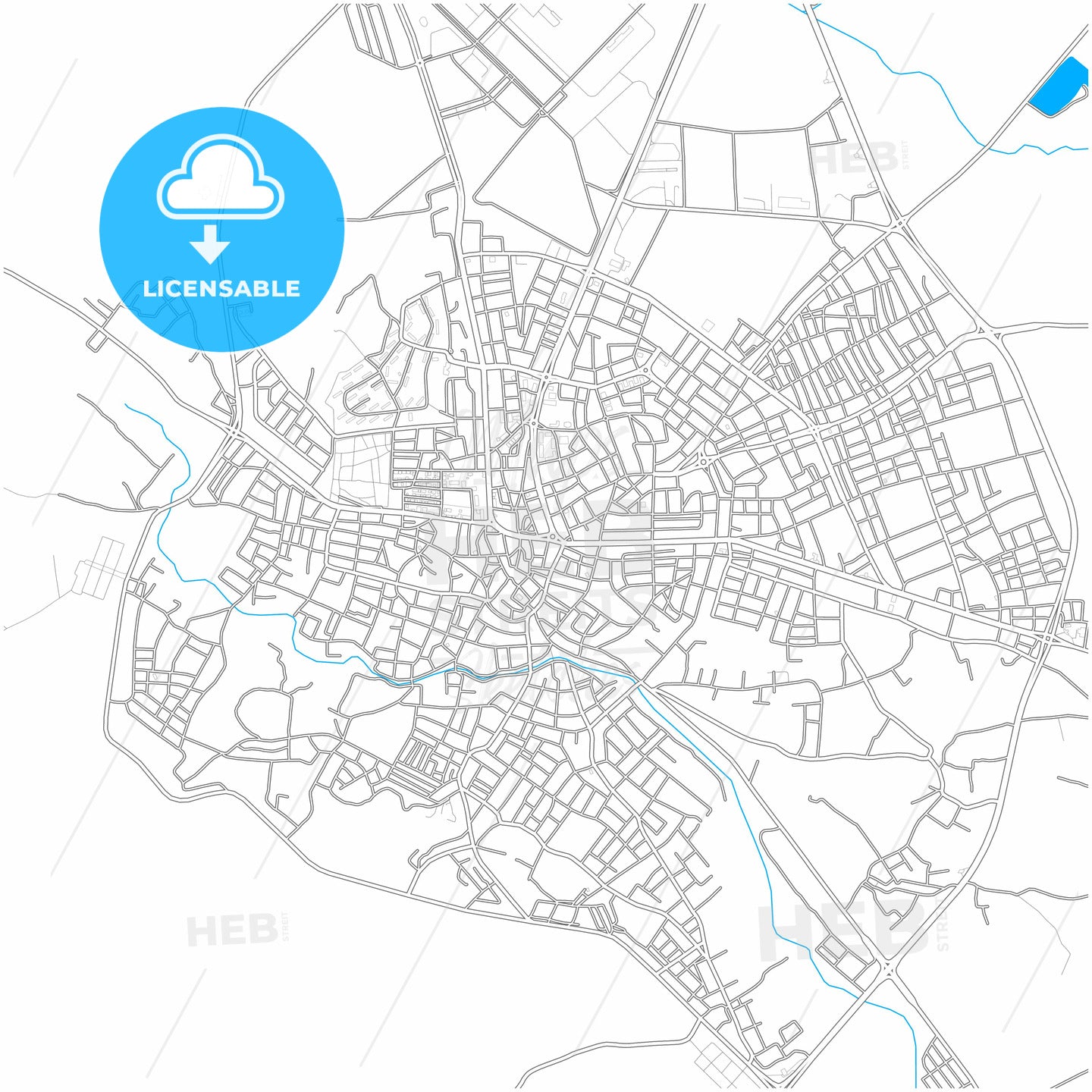 Seydişehir, Konya, Turkey, city map with high quality roads.