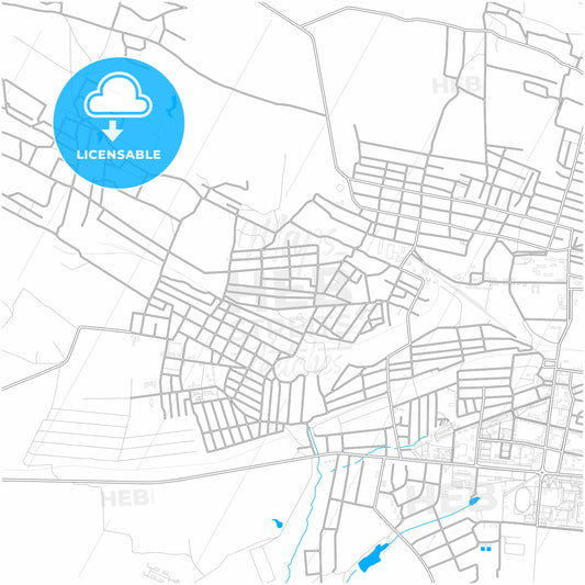 Shakhtarsk, Donetsk Oblast, Ukraine, city map with high quality roads.